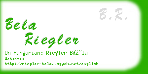 bela riegler business card